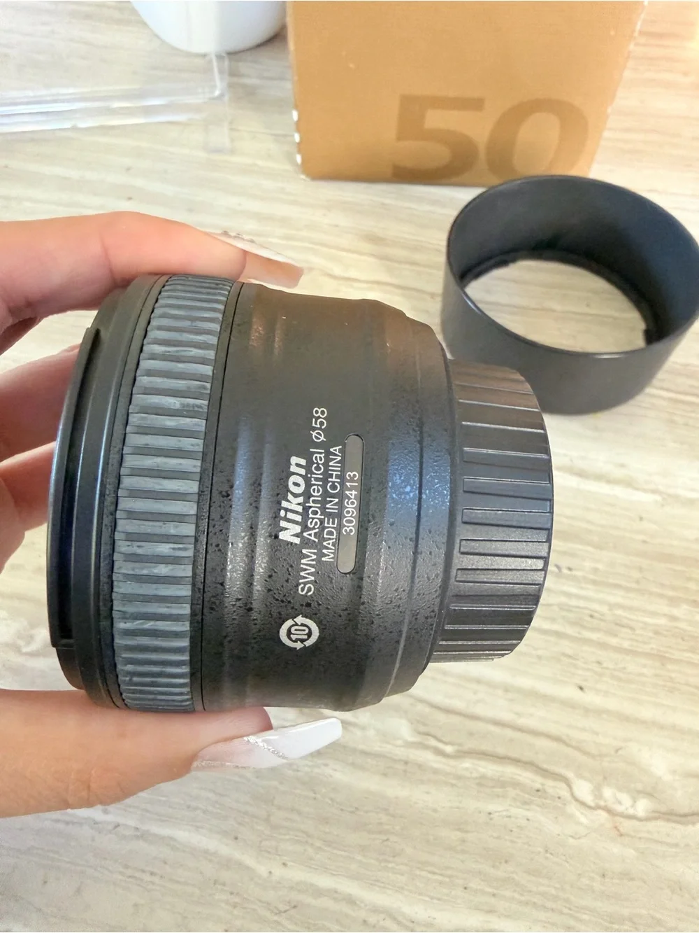 Nikon 50mm Prime Lens with Black w/ Lens Hood